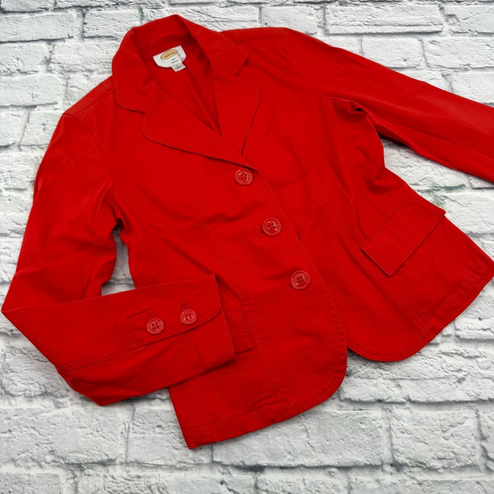 Talbots Womens Red Orange Stretch Blazer Jacket Business Casual Size 4